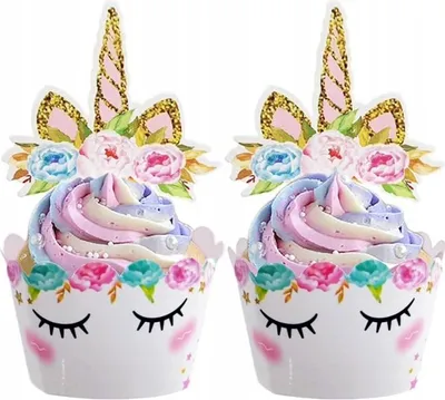 Immagine prodotto di Pirottini per muffin a forma di unicorno, 6 pezzi