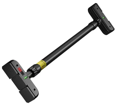 Produktbild von Verstellbare Klimmzugstange für den Türrahmen - Montage ohne Bohren - 72–110 cm - 200 kg Belastbarkeit - 30 mm rutschfeste Schaumstoffgriffe - Doppeltes Zahnradschloss - Schwarz