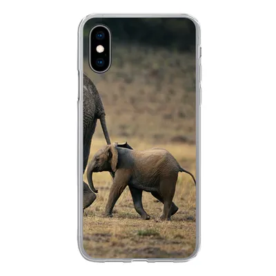 Produktbild von MuchoWow® Handyhülle Schutzhülle Hülle für iPhone X Elefant - Tiere - Savanne - Natur Silikon Softcase Handy Hülle - Handyhülle