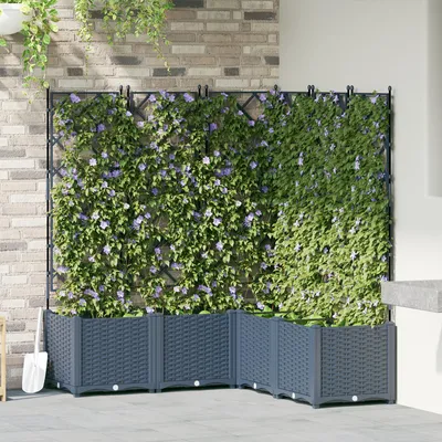 Produktbild von vidaXL Garten-Pflanzgefäß 5 pcs Grau 120 x 120 x 143 cm Kunststoff