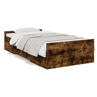 Obrázek produktu pro vidaXL Rám postele se zásuvkami kouřový dub 90x190 cm materiál na bázi dřeva