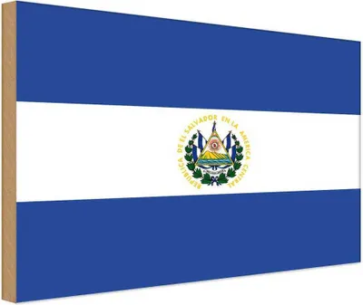Produktbild von vianmo Holzschild 12x18 cm El Salvadors Salvador Flagge Fahne Wappen