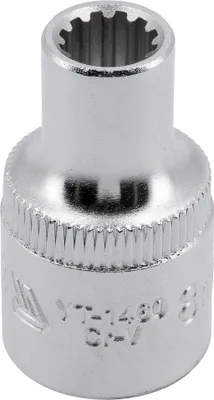 Obrázok produktu pre Yato YT-1460, Jedna položka, Nástrčkový kľúč, Chróm-vanadová oceľ, 1/2", Chróm, 38 mm