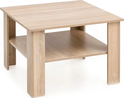 Produktbild von Couchtisch WL5.833 Sonoma Eiche 60x42x60 cm Design Holztisch mit Ablage | Wohnzimmertisch Coffee Table | Sofatisch Loungetisch Holz | Kaffeetisch Stubentisch mit Stauraum | Tisch Wohnzimmer