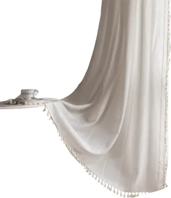 Produktbild von Vorhänge Boho Quasten Textur Gardinen Schlafzimmer Vorhang 140×220cm