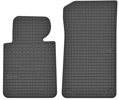Produktbild von Gummi-Fußmatten vorne für BMW 3er E46 1998-2005 (Coupé/Limousine/Kombi) – 2-tlg, Schwarz, passgenau