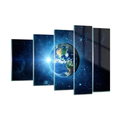 Produktbild von Bilder auf glas - Erde Universum Sterne Galaxie - 150x100cm - Glasbilder - Wandbilder - Kunstdruck - zum Aufhängen bereit - Wanddekoration aus Glas - Glas Bilder - Wandbild auf Glas - GEG150x100-2943