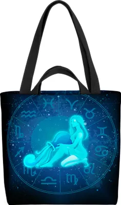 Produktbild von VOID Wassermann Sternzeichen Astrologie Tasche 33x33x14cm,15l Einkaufs-Beutel Shopper Einkaufs-Tasche Bag