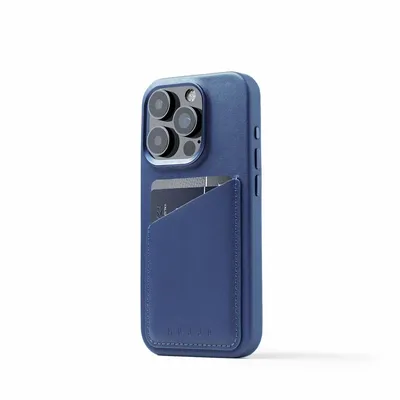 Immagine prodotto di Custodia portafoglio in pelle Mujjo per Apple iPhone 15 Pro MagSafe (blu monaco)