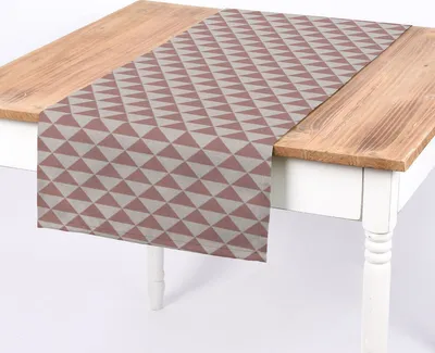 Produktbild von SCHÖNER LEBEN. Tischläufer Dreiecke altrosa weiß 40x160cm
