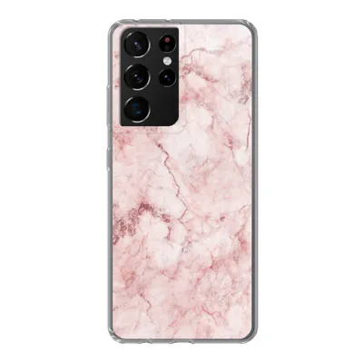 Produktbild von MuchoWow® Handyhülle Schutzhülle Hülle für Samsung Galaxy S21 Ultra Marmor - Rosa - Luxus Silikon Softcase Handy Hülle - Mobiltelefon