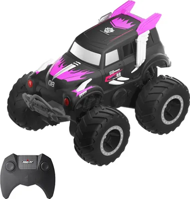 Zdjęcie produktu dla Zdalnie sterowany samochód kaskaderski, 2,4 GHz 4WD, dwukierunkowa jazda, amfibia terenowa, terenowa łódź lądowa/wodna, prezenty dla dzieci, chłopców i dziewczynek, różowy