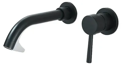 Produktbild von Waschtischarmatur, Wandmontage, poliertes Messing, Schwarz