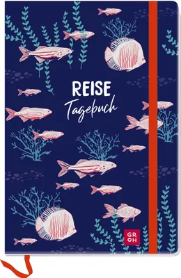 Produktbild von Reisetagebuch Meer Din A5 für 21 Urlaubstage, mit Gummiband, Lesebändchen & Sonderseiten