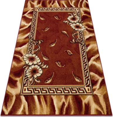 Zdjęcie produktu dla Dywan BCF Morad TRIO Liście, kwiaty klasyczny - bordo czerwony 60x110 cm