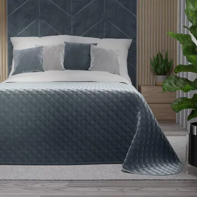 Obrázek produktu pro MARKIZETA VELVI Dekorační přehoz na postel, rozměr 170x210cm, barva 063 modrá VELVI0/NAP/063/170210/1