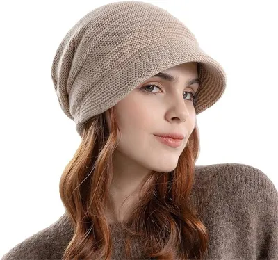 Produktbild von Damen-Wollmütze Wintermütze Warme Strickmütze