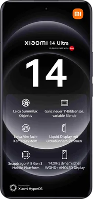 Produktbild von Xiaomi 14 Ultra - 5G Smartphone - Dual-SIM - RAM 16 GB / Interner Speicher 512 GB - OLED display - 6.73" - 3200 x 1440 Pixel (120 Hz)