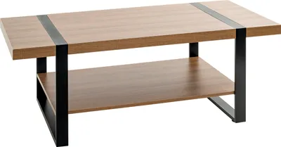 Produktbild von HAKU Couchtisch eiche, schwarz - Metall, Spanplatte, B/H/T: 120x45x60 cm