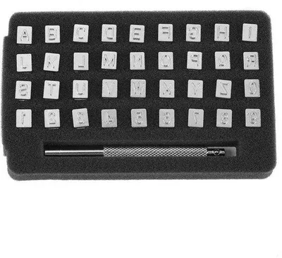 Produktbild von Durchschnittliche Stempelmenge 36 Stück - Dauerhaftes Stempelset - Stempelbuchstaben - Handstempel - Dauerhaftes Stahlstempelwerkzeug - Schriftstempel