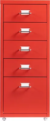 Produktbild von Rollcontainer 'Kökar' mit 5 Schubladen Stahl 69 x 28 x 41 cm Rot