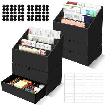 Produktbild von Set von 2 Aufbewahrungsboxen mit 4 Fächern und 4 Boxen