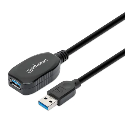 Produktbild von MANHATTAN USB Kabel A -> A St/Bu  5.00m blau Verl. aktiv