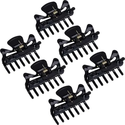 Produktbild von 6 Stück Kunststoff Haarspangen Klaue Damen Haar Klaue Schellen Haarnadel (Schwarz)