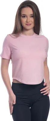 Produktbild von Damen Crop Top – Baumwolle Stretch, Slim Fit, Kurzarm, Rundhals, Bauchfrei, XS–XL