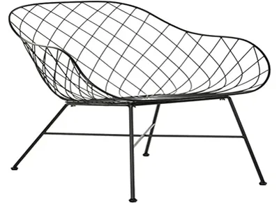 Metallstuhl, 66 x 65 x 65 cm, schwarz, ergonomisch