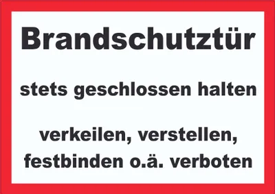 Produktbild von Brandschutztür Aufkleber A3 (297x420mm)