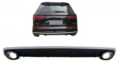 Immagine prodotto di Diffusore paraurti a doppia uscita per Audi Q7 SUV 4M 15-19 di serie.