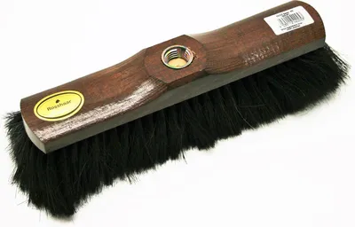 Produktbild von Zimmerbesen Rein Roßhaar - 28 cm Holz dunkel lackiert mit Gewinde