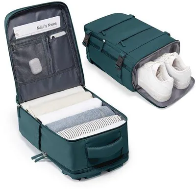 Produktbild von Wasserdichter Reiserucksack 40x20x25 cm Pfauenblau Laptopfach