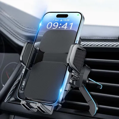 Obrázok produktu pre Držiak do auta na ventiláciu, značka Brencco, kovový háčik, 360°, pre telefóny s uhlopriečkou 4-7 palcov