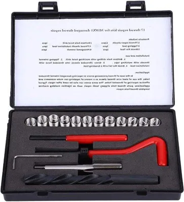 Image de Jeu d'outils en acier pour la réparation de vis - 17 pièces, M10x1, acier inoxydable