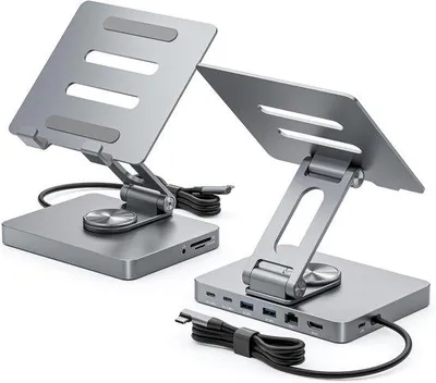 Productafbeelding van USB C Hub - Adapter Dockstation - Productiviteit Vergroten - 8 Poorten Uitbreiding - 4K 60Hz HDMI - Grijs