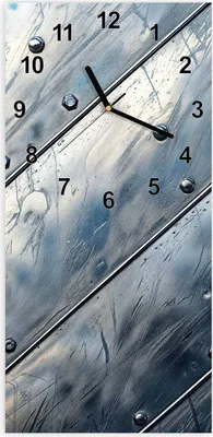 Produktbild von Wanduhr aus Glas mit Motiv Metallplatte- 30 x 60 cm - inkl. Aufhängesystem