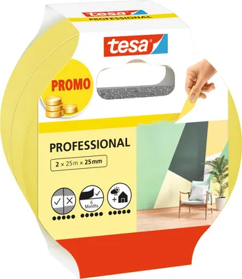 Produktbild von tesa Masking Tape Professional - 2x 25m x 25mm