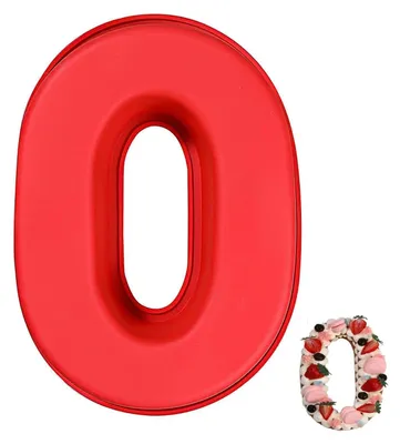 Produktbild von Silikon Kuchenform Zahl 0, Groß 3D Number Cake, Antihaft, für Geburtstagstorte