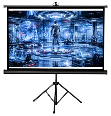 Produktbild von Kiano Tripod 60 Zoll Beamer-Leinwand 16:9 Fiberglass mit Stativ, mobil und höhenverstellbar für Heimkino und Präsentationen