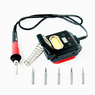 Produktbild von Lötkolben 60W Kabellos mit Keramikheizelement, LED Display einstellbare Temperatur 100-500°C , Schlafmodus & Auto Shutdown, kompatibel mit Makita/DeW