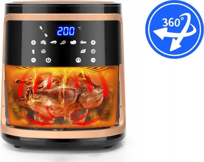 Gold Air Fryer 1900W 7L - Fettfreie Fritteuse, Moderne Technik