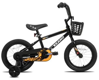 Immagine prodotto di Bicicletta per bambini - 40 cm - Con rotelle - Cestino - Copricatena - Per bambini e bambine dai 3 agli 8 anni - Nera
