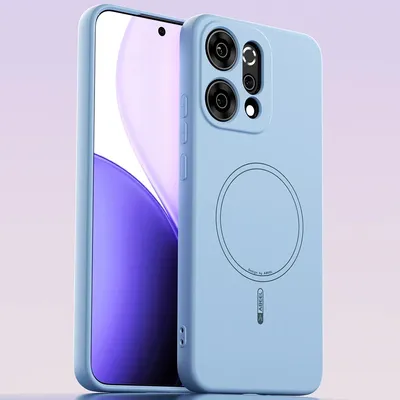 Image de Etui magnétique pour Oppo Reno14 Pro, compatible MagSafe, silicone liquide, résistant aux chocs et aux rayures Bleu