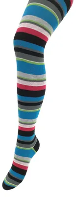 Produktbild von Bonnie Doon Damen-Strumpfhose aus Baumwolle, gestreift, schwarz, Größe 42/44 L/XL – Hervorragende Passform – Glatte Nähte – ®- – Bio-Baumwollstrumpfhose mit Streifen – Nachhaltige, hautfreundliche Baumwolle – Schwarz