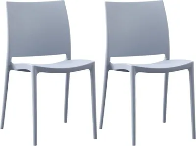 Obrázek produktu pro sada 2 zahradních židlí - Stohovatelné židle - Výrazný plastový design