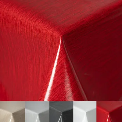 Produktbild von Wachstuchtischdecke Rund Oval Eckig Tischdecke Wachs Wachstischdecke abwischbar Garten Tischtuch Rot Eckig 130x160