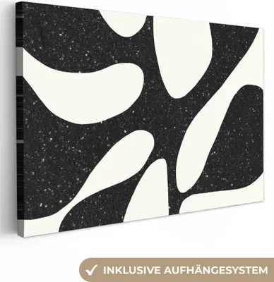 Produktbild von MuchoWow® - Leinwandbilder - Pflanze - Schwarz - Minimalismus, Wandbild, Wanddeko Bilder Wohnzimmer, 120x80 cm