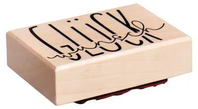 Produktbild von Holzstempel "Glückwunsch", 5 x 8 cm, für Karten und Briefe